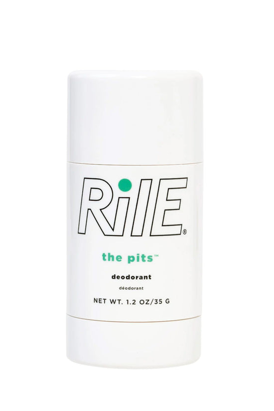 A deodorant with no aluminum for kids, young teens or tweens in a white tube stick with the Rile logo on the outside. Appropriate for teen hygiene.